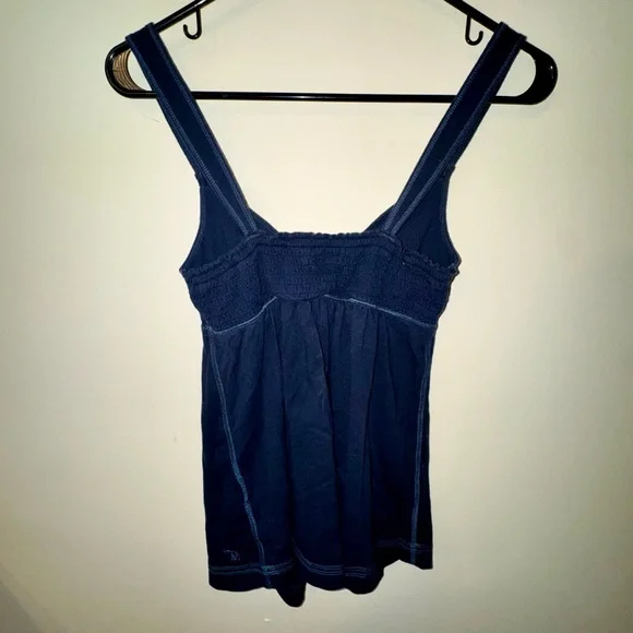 Y2K Abercrombie & Fitch Navy Dark Blue Babydoll Camisole - Picture 9 of 11
